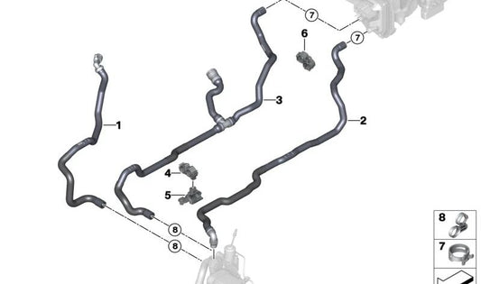Trovalo di refrigerante per la serie BMW 7 G70 (OEM 64219872132). BMW originale