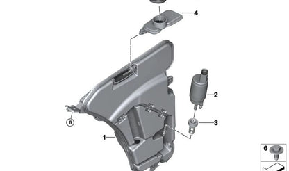 Depósito de Líquido Limpiaparabrisas para BMW G30, G31, G38, G32, G11, G12 (OEM 61668491829). Original BMW