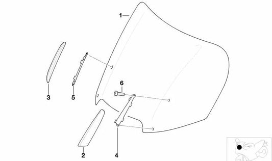 Derivabrisas alto OEM 46632307914 para motos BMW K1200LT (1998-2009). Original BMW Motorrad.