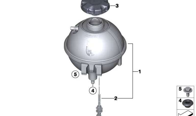 Depósito de expansión OEM 17138616418 para BMW F25, F26. Original BMW.
