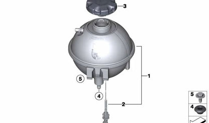 Depósito de expansión OEM 17138616418 para BMW F25, F26. Original BMW.