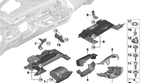 Fermeture rotative pour BMW X5 F95, G05, G18, X6 F96, G06, X7 G07, XM G09 (OEM 51459462617). BMW d'origine.