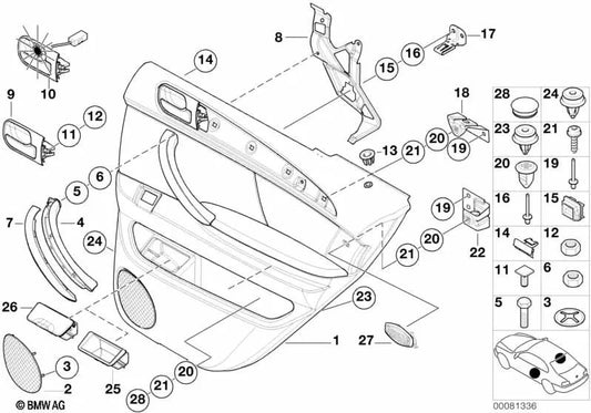 Right cover for BMW X5 E53 (OEM 51428262814). Original BMW