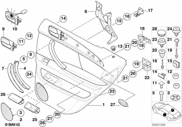 Cubierta izquierda para BMW X5 E53 (OEM 51428262813). Original BMW.