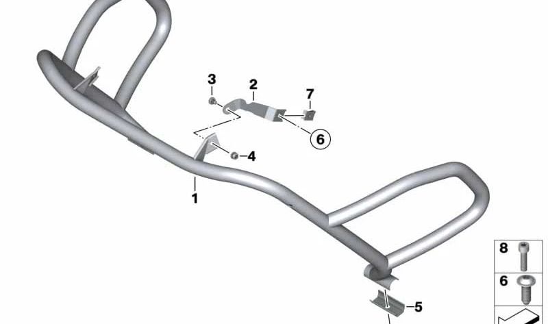 Cinta de sujeción izquierda OEM 46637696417 para motos BMW R 1200 GS Adventure K25 (2005–2007). Original BMW Motorrad.