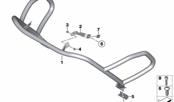 Cinta de sujeción izquierda OEM 46637696417 para motos BMW R 1200 GS Adventure K25 (2005–2007). Original BMW Motorrad.