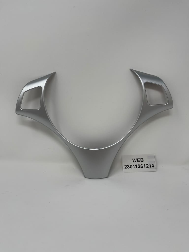 Embellecedor Moldura Pegatina Negro Carbono/Plata Aluminio Para Volante De Bmw Serie 1 E82 E87