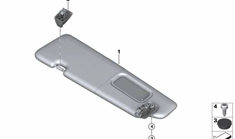 Para-sol esquerdo para BMW G14 Série 8 (OEM 51167481763). BMW originais.