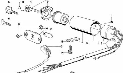 Interruptor de ignição para BMW E12, E24 (OEM 61321366107). BMW originais.