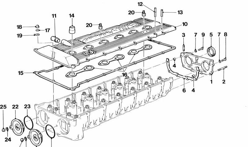 Casquillo OEM 11121305049 para BMW E26, E28, E30 (incluye M3), E34, E24. Compatible con motores S14 y S38. Pieza original BMW. Ideal para tapa de válvulas/cilindros.