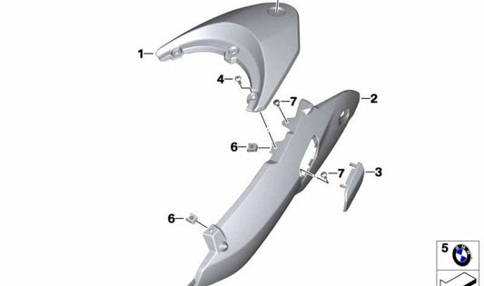 Revestimiento trasero derecho OEM 46637727076 para BMW Motorrad R1200 R (K27). Original BMW Motorrad.