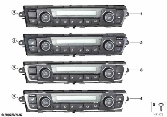 Painel de controle automático de ar condicionado para BMW F20N, F21N, F22, F23, F87, F30, F31N, F34, F35N, F80, F32, F33N, F36, F82N, F83N (OEM 64119363546). BMW original