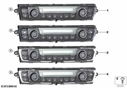 Automatic Climate Control Panel for BMW F20, F21, F22, F30, F31, F34, F35, F32 (OEM 64119287340). Original BMW.
