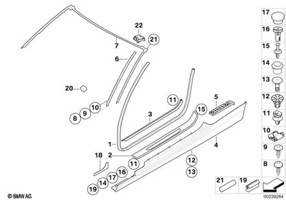 Linkes Türbrett für BMW Series 3 E93, E93N (OEM 51767162403). Original BMW