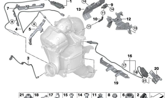 Sensor NOX OEM 13628490431 para BMW G20, G21, G22, G23, G26, G30, G31, G32, G11, G12, G14, G15, G16, G01, G02, G05, G06, G07. Compatible con motores diésel. Original BMW.