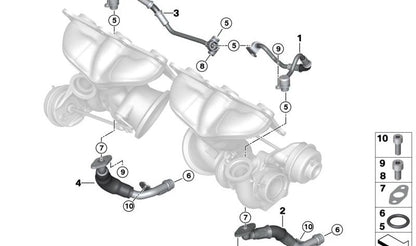 Tubo de retorno de aceite OEM 11427563711 para BMW E60, E61. Original BMW.