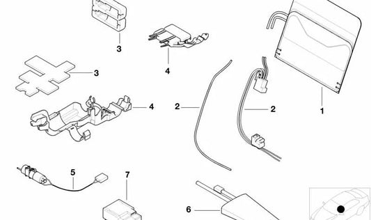Unità di trasmissione a cuscino lombare per BMW E39, E38 (OEM 67668378948). BMW originale