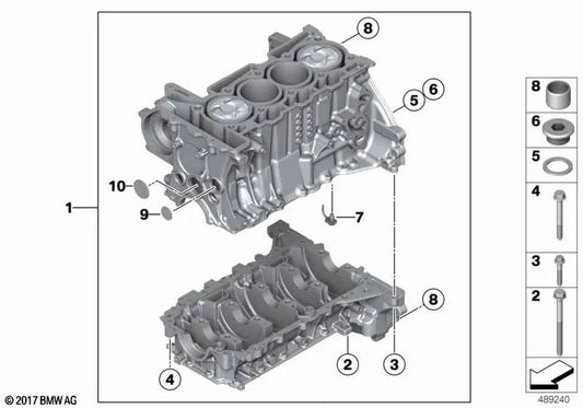 Cilindro Carter com pistões para BMW F20, F21, F30, F31, F35 (OEM 1111213109). BMW original