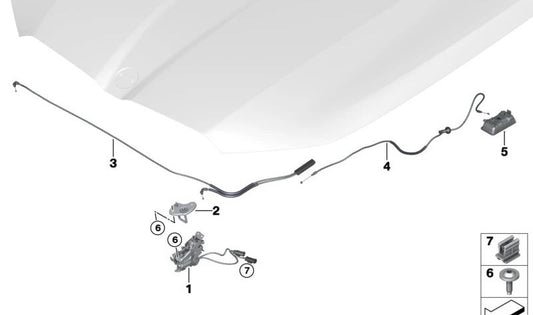 Passive lock with switch OEM 51239879997 for BMW G60, G61, G90, G70. Original BMW.