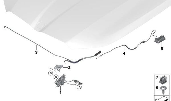 Cerradura pasiva con interruptor OEM 51239879997 para BMW G60, G61, G90, G70. Original BMW.