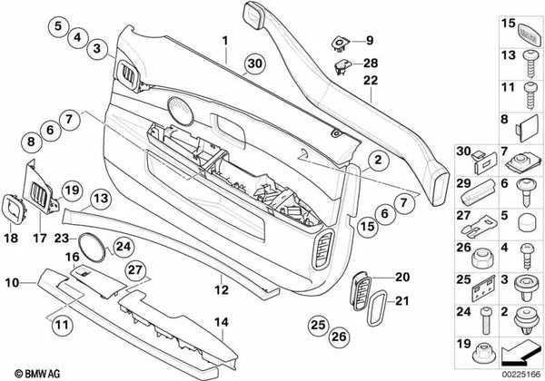 Conducto de aire derecho para BMW Serie 7 E65, E66 (OEM 51418240460). Original BMW.