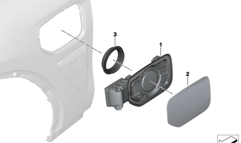 Tapa protectora del conector de carga OEM 51177947317 para BMW X3 G08E y G08F. Pieza original BMW.