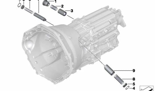 Muelle de presión OEM 23317607667 para BMW E82, E88, F10, F11, F06, F12, F13, E89. Original BMW.