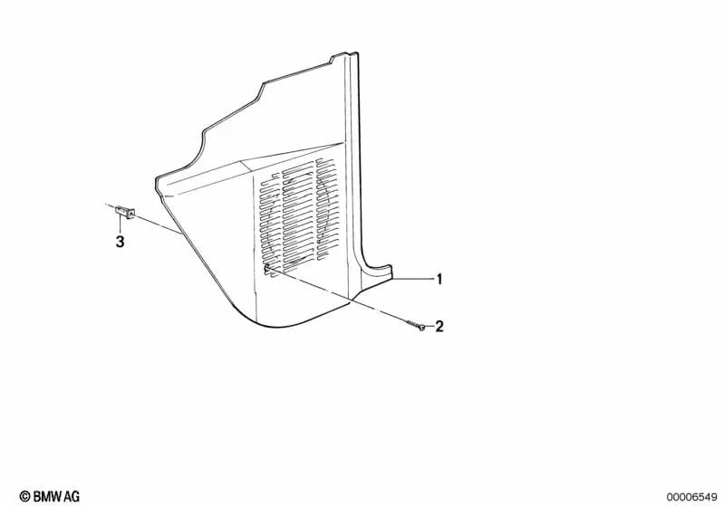Revestimiento lateral delantero izquierdo para BMW Serie 3 E30 (OEM 51431972029). Original BMW