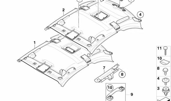 Tapa embellecedora para asidero OEM 51166956433 para BMW E81, E82, E87, E88. Original BMW.