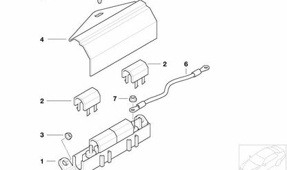 Cable de batería OEM 61126910649 para BMW Z3 {E36 Z3 1.9, 2.0, 2.2i con motores M43, M52, M54}. Original BMW.