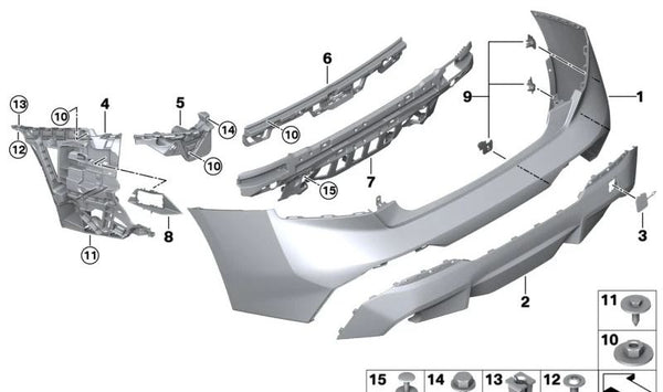 Tapa del gancho de remolque OEM 51128496545 para BMW G42. Original BMW.