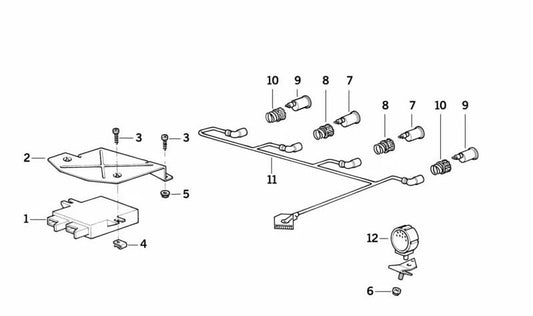 Câblage PDC (capteurs de stationnement) OEM 61128359190 pour BMW E34. BMW d'origine.