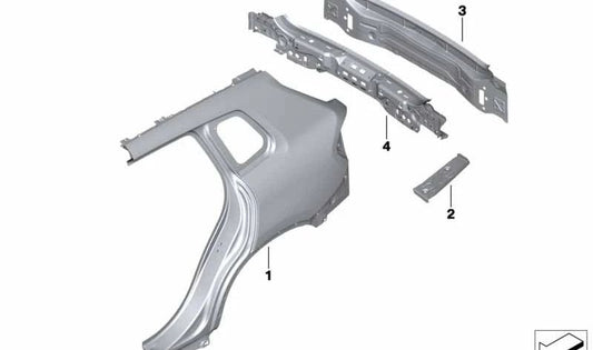 Rear inner trim for BMW X1 F48, F49 (OEM 41007402483). Original BMW