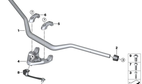 Estribo de sujeción izquierdo OEM 32717922843 para motos BMW R1300GS, R1300GS Adventure. Original BMW Motorrad.