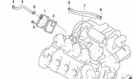 Tubo flessibile di ritorno OEM 11117686495 per moto BMW K1200S, K1200R, K1200GT... e altro ancora. BMW Motorrad originale.