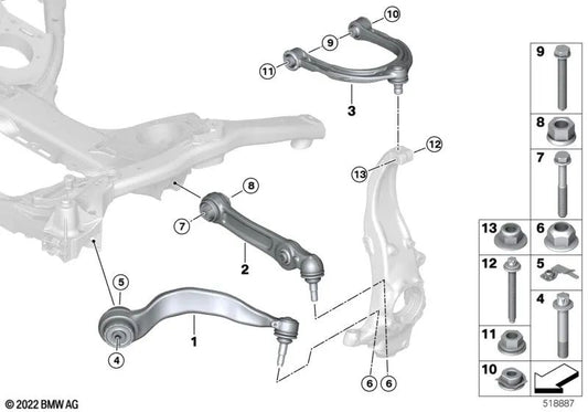 Überlegener Kontrollarm für Winkelkorrektur für BMW G30, G31, G38, G32 (OEM 31126870026). Original BMW.