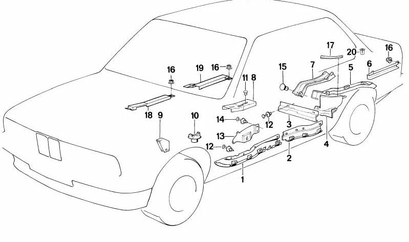Couvercle du câble arrière gauche OEM 61131384017 pour BMW E34. BMW d'origine.