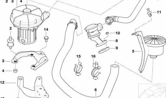 BMW Clamp 3 E46, 7 E65 -Serie, E66, Mini R50 (OEM 11721716559). Original BMW