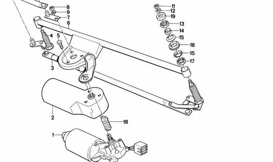 Limpador de pára -brisa esquerdo para BMW E24 (OEM 61611362177). BMW original