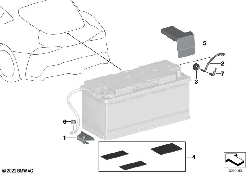Tubo di degreazione della batteria per BMW 2 G42 Series, G87 Series 3 G20, G21, G28 Serie 4 G22, G23, G26 Series 5 G30, G31, G38, G90 Series 6 G32 Serie 7 G11, G12 Serie 8 G14, G15, G16 X7 G07 Z4 G29 (OEM 61219311080). BMW originale