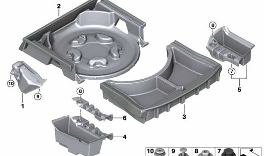Compartimento derecho maletero OEM 51479871616 para BMW F90, F90N, G30, G30N, G38, G38N. Original BMW.