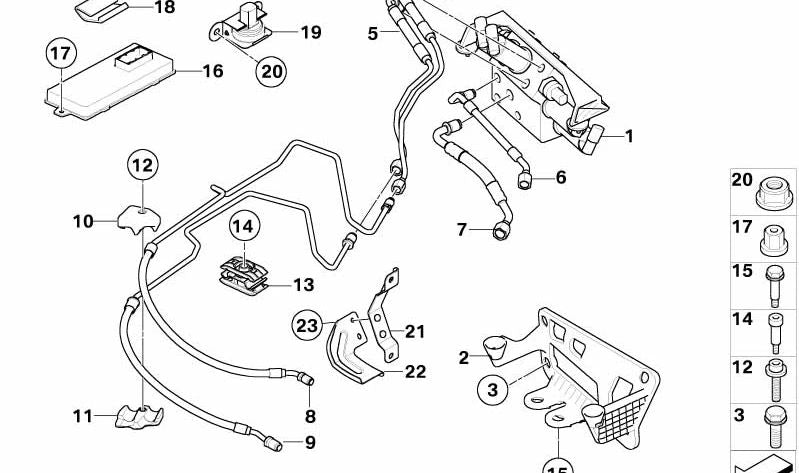 Tubo de presión para motor basculante OEM 37136769552 para BMW E65, E66. Original BMW.