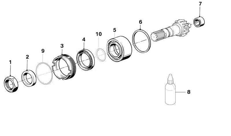 Roding assiale OEM 33117650089 per BMW Motorrad 3/20, 2000, 2002, R12. BMW MOTORAD originale.