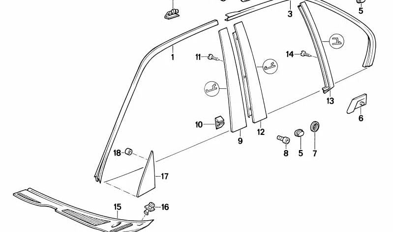 Embellecedor derecho OEM 51132232438 para BMW E34. Original BMW.
