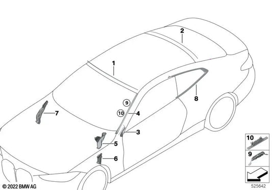 Left washerfangleiste for BMW Series 4 G23, G83 (OEM 51138494507). Genuine BMW