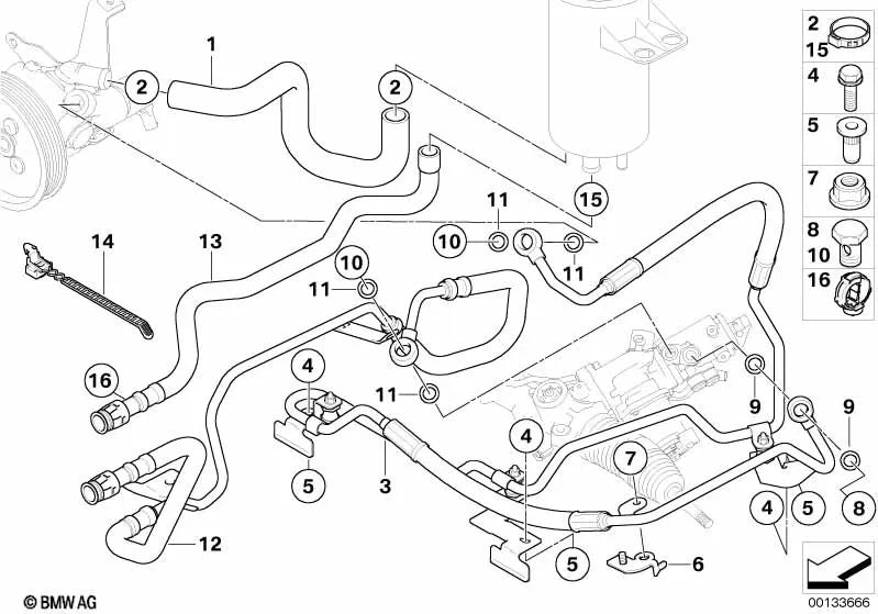 Returnrohr für BMW E60, E60N, E61, E61N, E63N, E64N (OEM 32416766145). Original BMW.