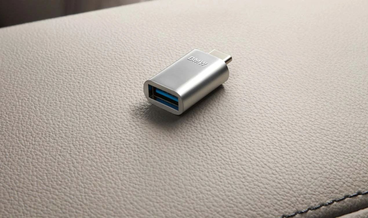 Adaptador USB-C a USB-A OEM 61122470922 para BMW F40, F45, F46, G20, G21, F90, G30, G31, G38, G32, G11, G12, G14, G15, G16, F48, F49, F39, G01, G08, F97, G02, F98, G05, G06, G07. Original BMW.