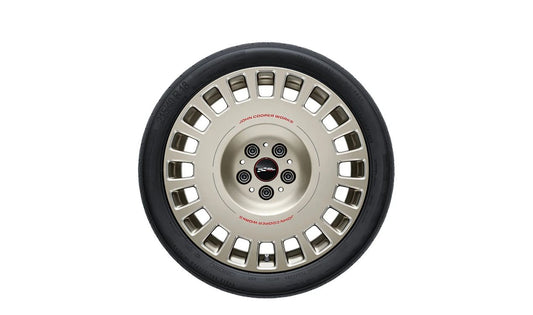 Juego completo de ruedas delanteras y traseras 18" OEM 36115B30816 JCW Rallye Spoke 964 en chill red para MINI F65, F66, Cabrio F67. Original MINI.