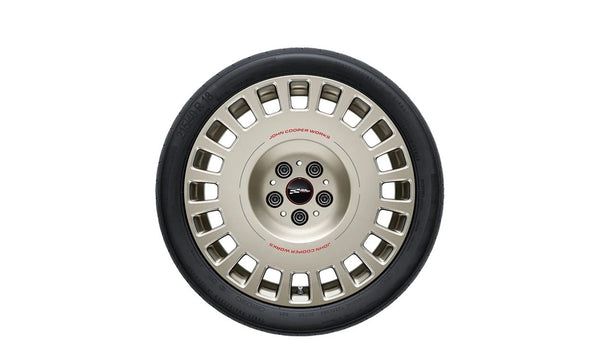 Juego completo de ruedas delanteras y traseras 18" OEM 36115B30816 JCW Rallye Spoke 964 en chill red para MINI F65, F66, Cabrio F67. Original MINI.