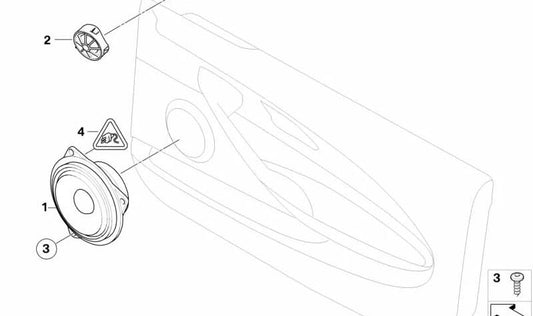 Altavoz agudos HiFi OEM 65139145383 para BMW E63, E64. Original BMW.